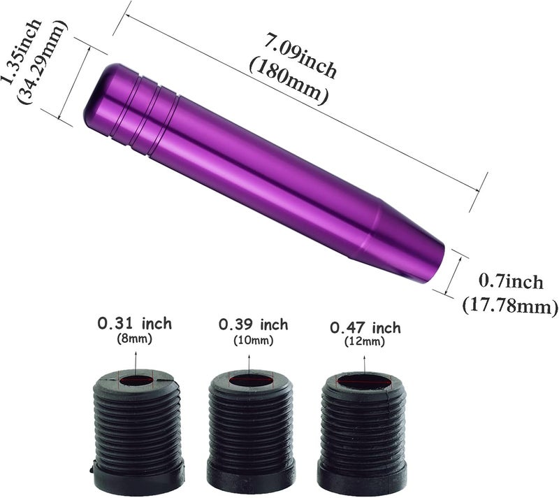 Abfer Tall Shift Knob Car Long Shifting Head Replace Weighted Gear Stick Shifter Knob Extension Fit Most Manual Automatic Transmission Vehicle (Purple-1) - Image 2