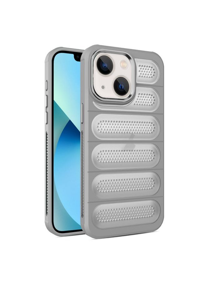 HuHa Case Cover For iPhone 13 Cooling Armor Translucent Mesh Breathable Phone Case Grey 