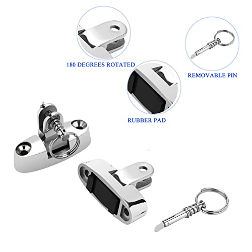 SUNOOM Bimini Top Deck Hinge Swivel Mount 316 Stainless Steel Swivel Side Mount Hinge,Boat Bimini Top Fitting Hardware Side Mount,Boat Top Hinges Bimini Mounts with Removable Pin - Image 3