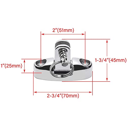 SUNOOM Bimini Top Deck Hinge Swivel Mount 316 Stainless Steel Swivel Side Mount Hinge,Boat Bimini Top Fitting Hardware Side Mount,Boat Top Hinges Bimini Mounts with Removable Pin - Image 4