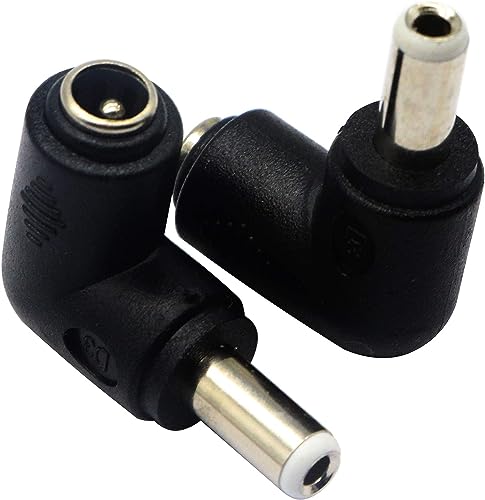zdyCGTime DC 5.5x2.5mm Male 90 Degree Angle to DC5.5x2.1mm Female Adapter 5 Volt DC Barrel Power Jack Charging Cable Connector for Tablet (DC5.5x2.5mm)(2pack) - Image 1