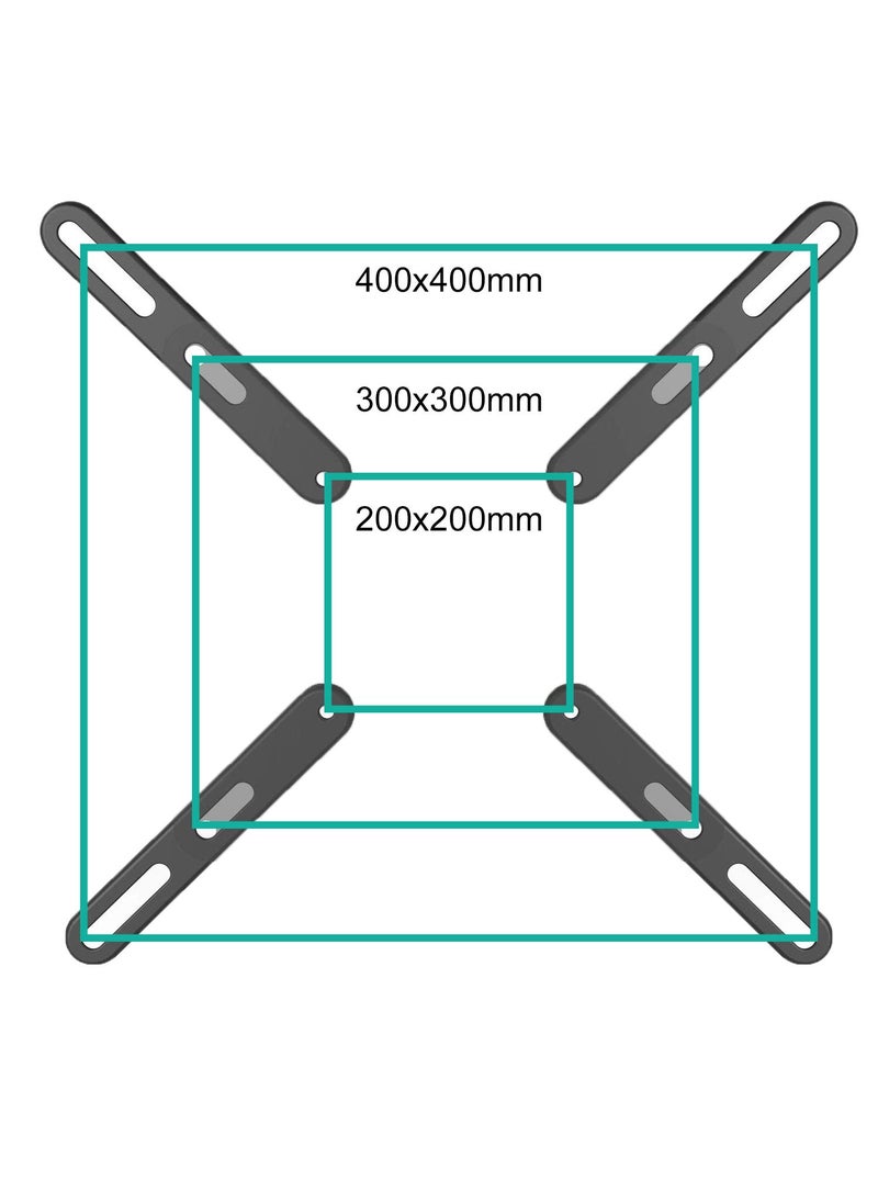 WALI WALI Extender Bracket Adapter TV Monitor Mounting Accessory for LED LCD Display Mount Upgrade Mounting Holes up to 400x400mm (EXT400), Black  - Image 2