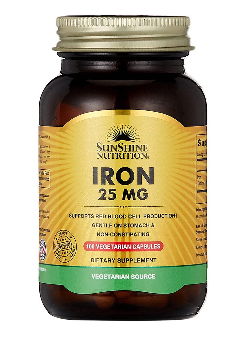 SUNSHINE NUTRITION - Nutrition Iron 25 Mg Capsules 100's - Image 1