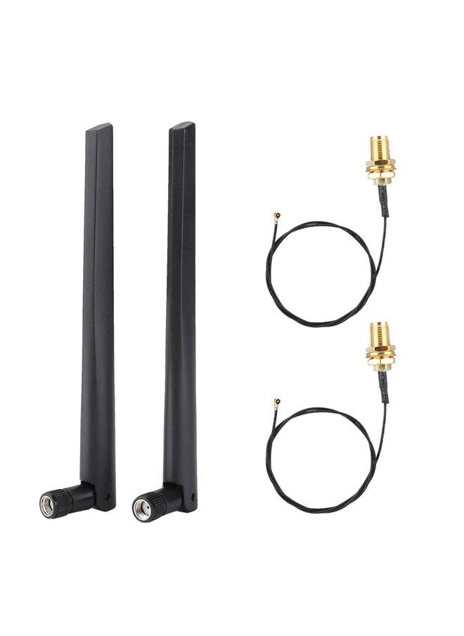 Thoraya 2PCS M.2/NGFF Wireless Network Card Cable and 2x5DBi Antenna for Intel 9560NGW /9260AC/7265AC  - Image 1