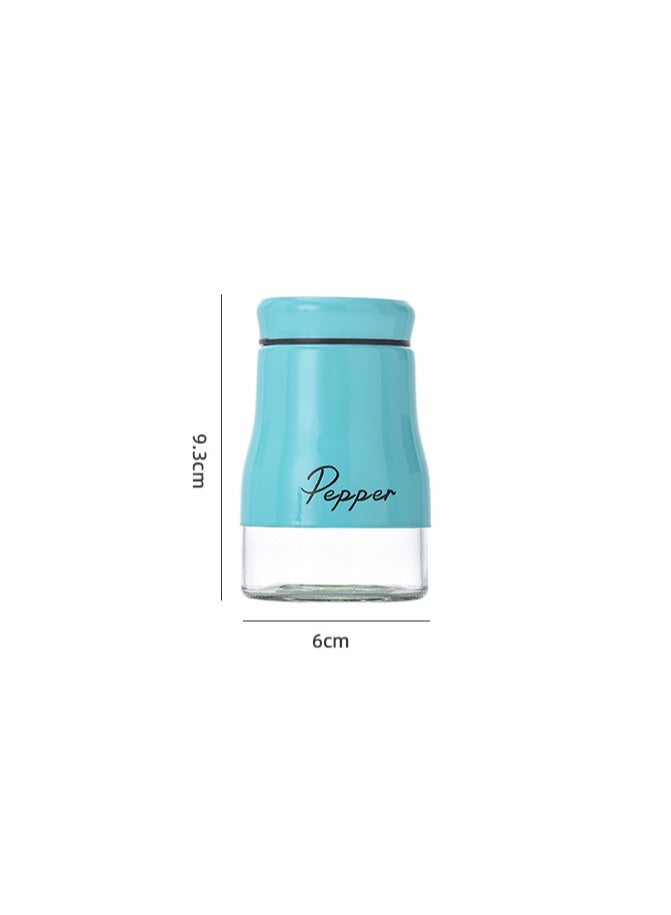 Blue Stainless Steel and Glass Salt and Pepper Shaker Seasoning Set with Modern Design! 2- Piece, 120ml each Bottle! Suitable for Powder Spicery!  - Image 3