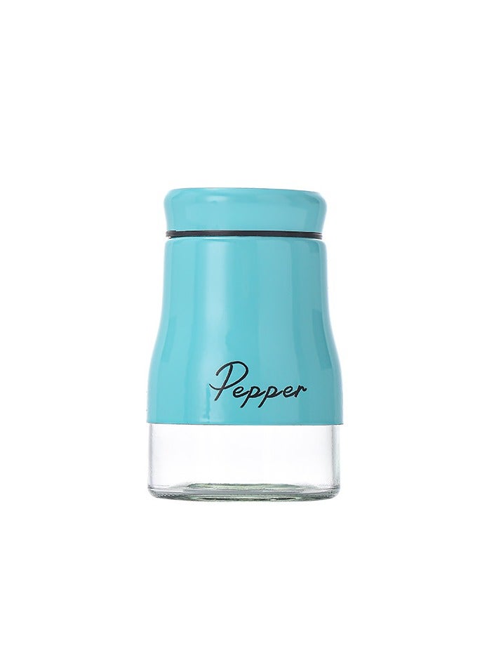 Blue Stainless Steel and Glass Salt and Pepper Shaker Seasoning Set with Modern Design! 2- Piece, 120ml each Bottle! Suitable for Powder Spicery!  - Image 4