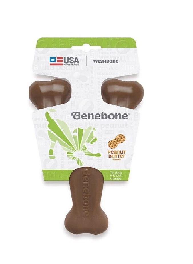 Benebone Wishbone Dog Chew Playing Toy Peanut Small - Image 1