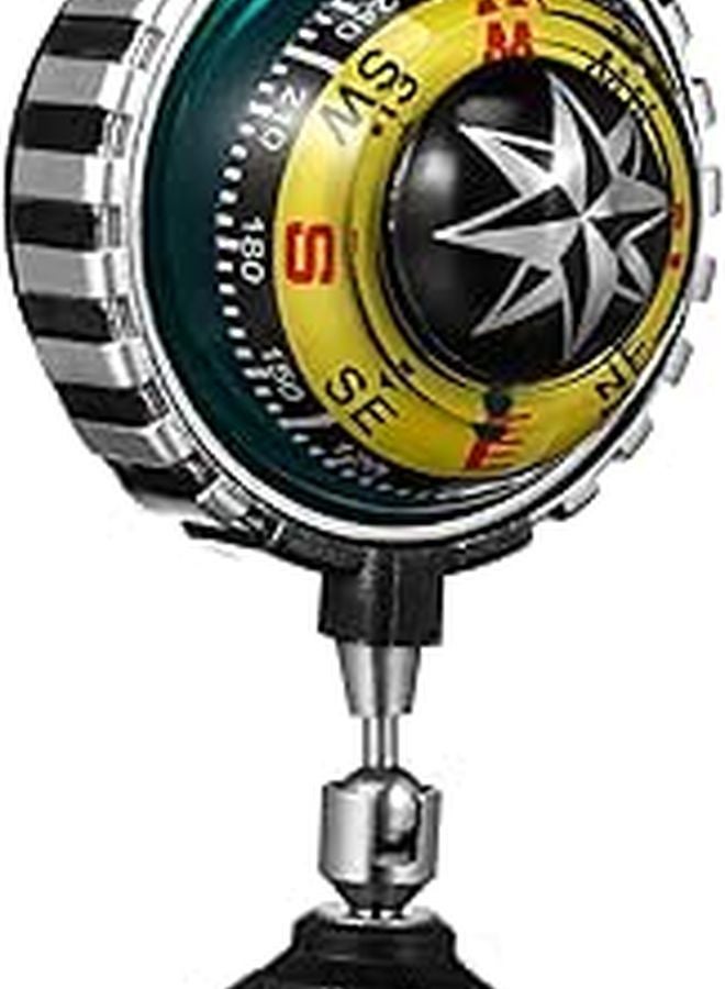 حامل البوصلة للقوارب من الكؤوس الماصة السوداء للملاحة البحرية والسيارات سهلة التركيب - Image 1