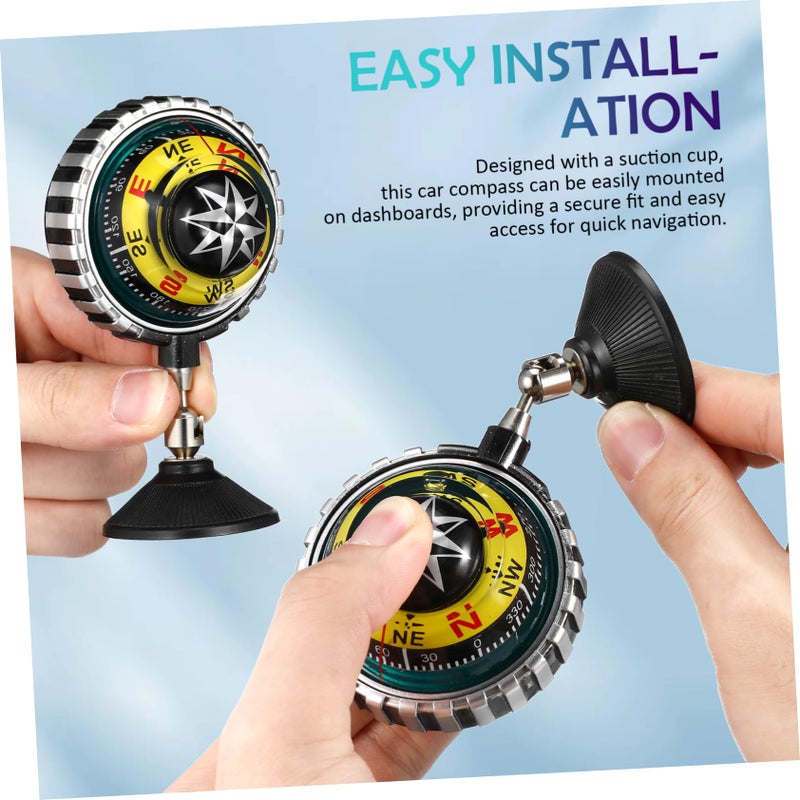 حامل البوصلة للقوارب من الكؤوس الماصة السوداء للملاحة البحرية والسيارات سهلة التركيب - Image 4
