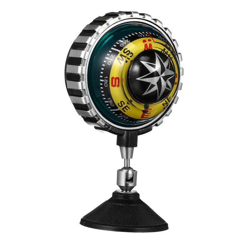 حامل البوصلة للقوارب من الكؤوس الماصة السوداء للملاحة البحرية والسيارات سهلة التركيب - Image 2
