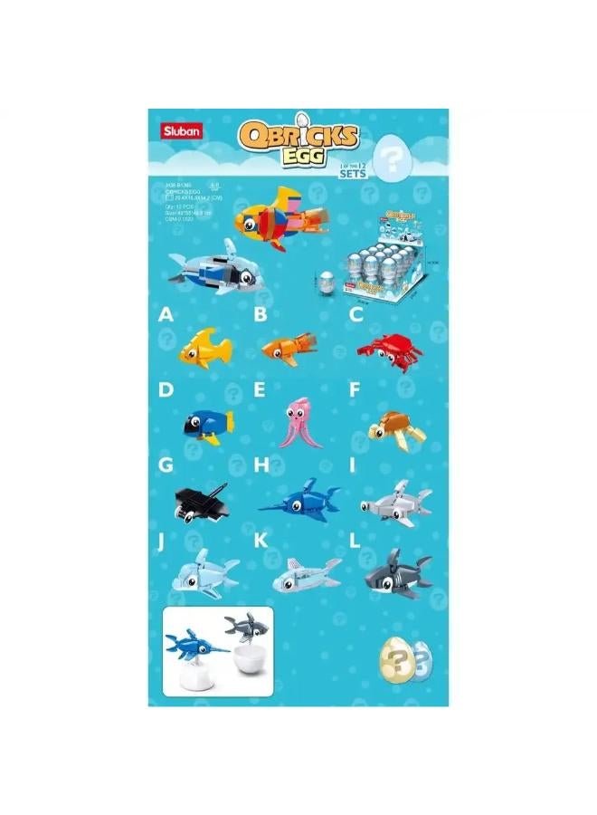 Sluban Qbricks Egg Sea Creatures - 24Pcs - Image 3