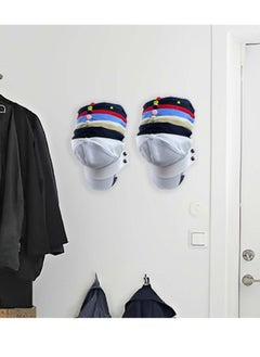 Excefore Hat Rack for Wall, 2 Pcs PU Hat Storage Hat Organizer Baseball Caps Stand Holder Hangers Display, Adhesive Hat Hooks for Wall, Contains 2 screws + 2 expansion tubes + 2 rubber pads  - Image 3