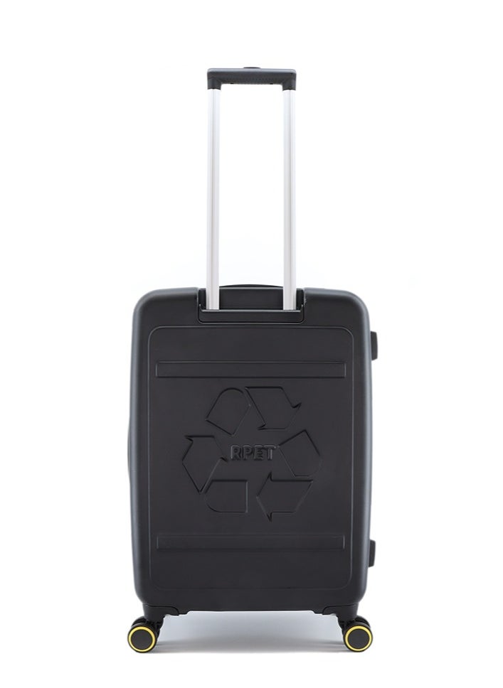 NATIONAL GEOGRAPHIC حقيبة سفر ناشيونال جيوغرافيك RPET Balance Hardshell متوسطة الحجم لتسجيل الوصول، خفيفة الوزن ومتينة مع قفل تركيبة TSA، حقيبة سفر بعجلات دوارة 4 قوية (24 بوصة) باللون الأسود.  - Image 3