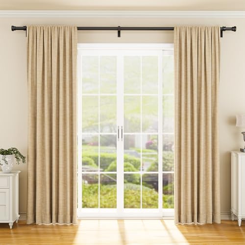 YaFex Curtain Rods 2 Pack 32-144 Inch, Heavy Duty 1 Inch Curtain Rod, Black Extra Long Adjustable Window Treatment Rods, Modern Design, Easy Installation - Image 2