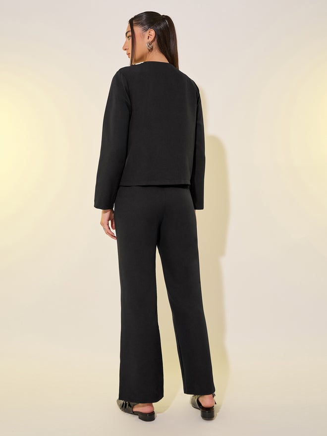 Styli Styli Solid Button Front Top and Pants Co-Ords  - Image 5