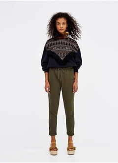 LOUD UNIVERSE Women’s Jogging Trousers With Drawstring Elastic Waist And Turn-Up Cuffs.  - Image 1