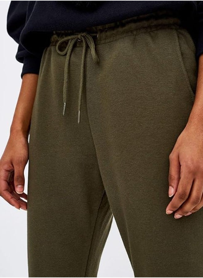 LOUD UNIVERSE Women’s Jogging Trousers With Drawstring Elastic Waist And Turn-Up Cuffs.  - Image 2