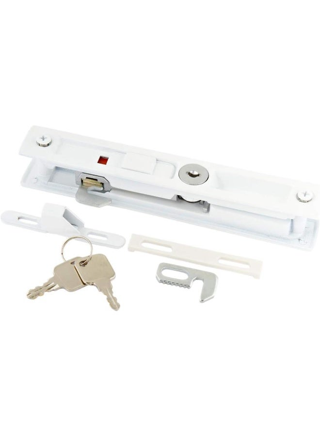 Aluminum Double Face Sliding Lock with Key, Balcony Door White Color - Image 1