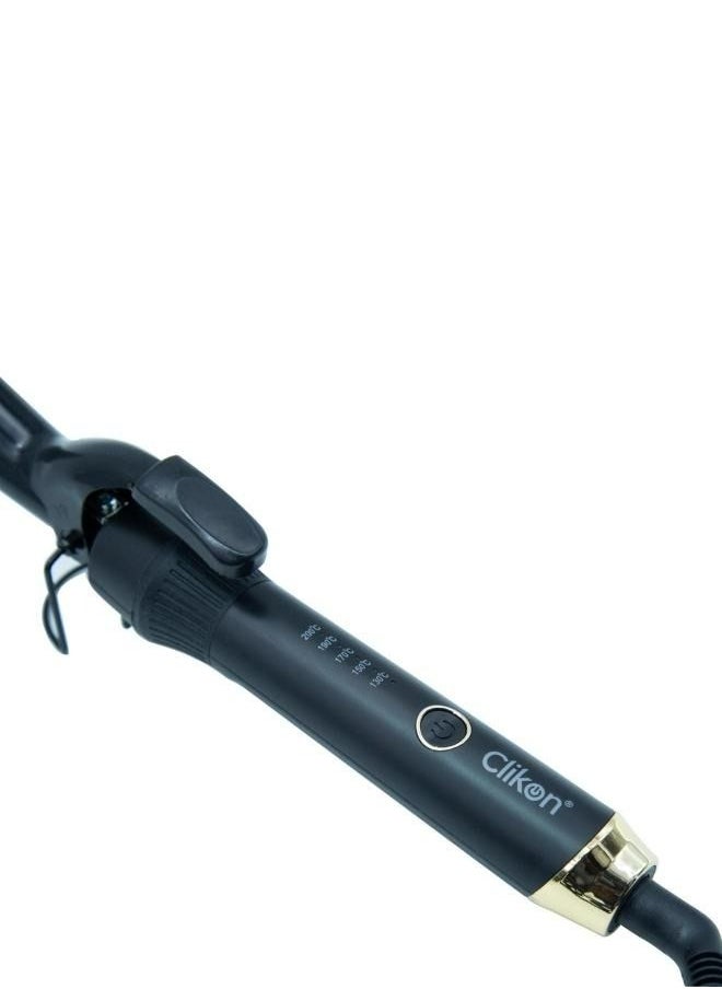 Clikon - 19mm Chrome Plated Hair Curler, Fast Heating Element, 360° Swivel Power Cord, 2 Year Warranty, 45 Watts, Black - CK3306