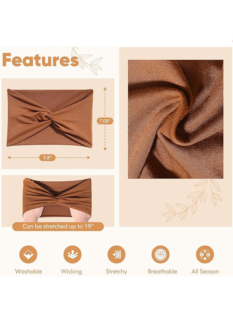 Generic Wide Headbands for Women, Extra Large Headband, Twist Knot Hair Accessories(Copper Brown)  - Image 4