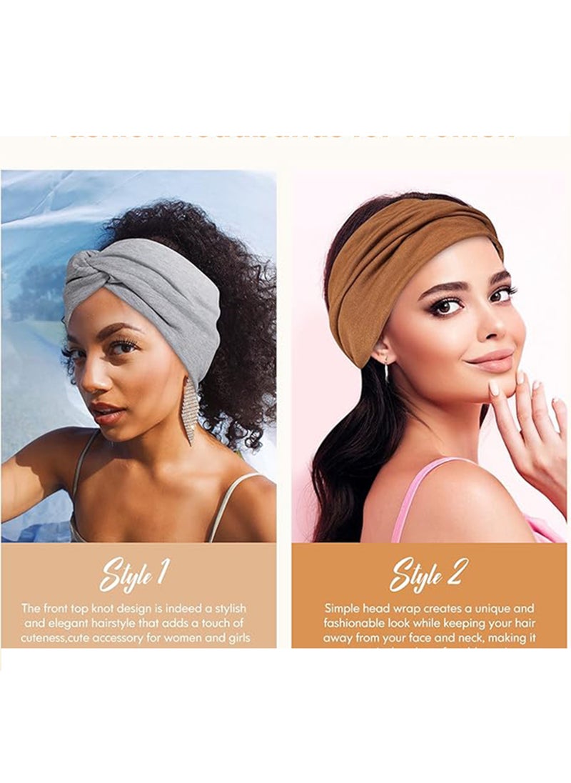Generic Wide Headbands for Women, Extra Large Headband, Twist Knot Hair Accessories(Copper Brown)  - Image 2