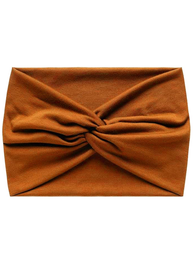 Generic Wide Headbands for Women, Extra Large Headband, Twist Knot Hair Accessories(Copper Brown)  - Image 1