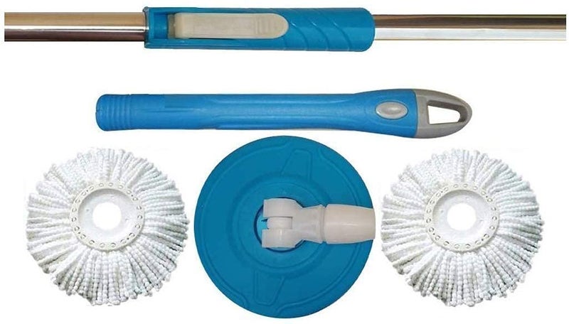 Skyzone Stainless Steel Mop Rod Stick Mops for Floor Cleaning Rotating Spin Mop Handle - Image 3
