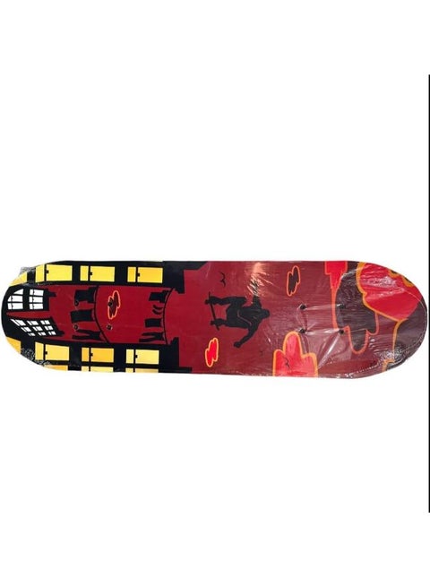 Kids Outdoor Skateboard Beginner Sticker Holder Double Rocker Skateboard Short Board Full Size - [Large].