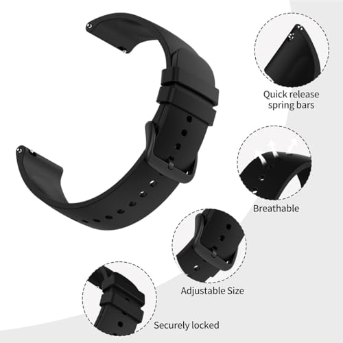 Gladiadora® 19mm Watch Strap Compatible with Samsung Watch,S Pro,Realme,Pro 4 Max,Ultra,Ultra 2,One Plus Boat Flash, Noise Colorfit Pulse Grand, Noise Colorfit Soft Silicone (19mm Black) - Image 4