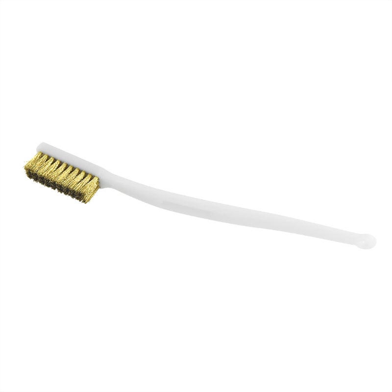 Nozzle Cleaning Brush: Copper Wire Head, Medium Hardness, Compact Design - Comfortable Curved Handle, Space Saving Hanging Hole - Durable Deburring Tool for Printer Maintenance, Home Deep Cleaning - Image 3
