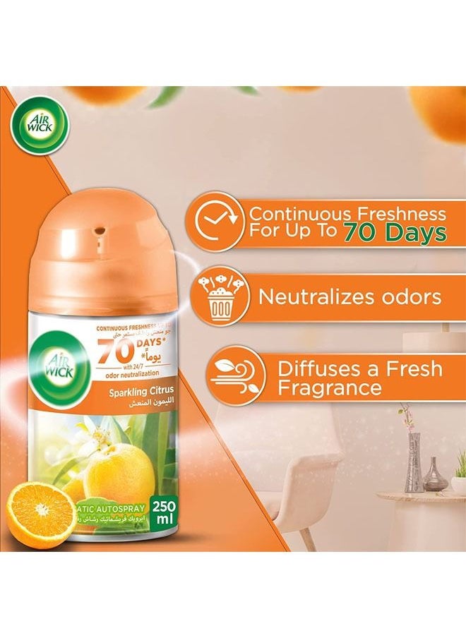 Air Freshener Freshmatic Auto Spray Refill, Sparkling Citrus 250Ml Pack of 3
