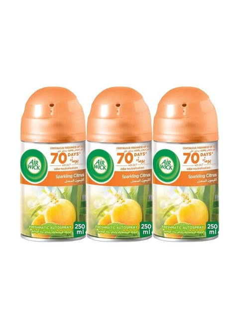 Air Freshener Freshmatic Auto Spray Refill, Sparkling Citrus 250Ml Pack of 3