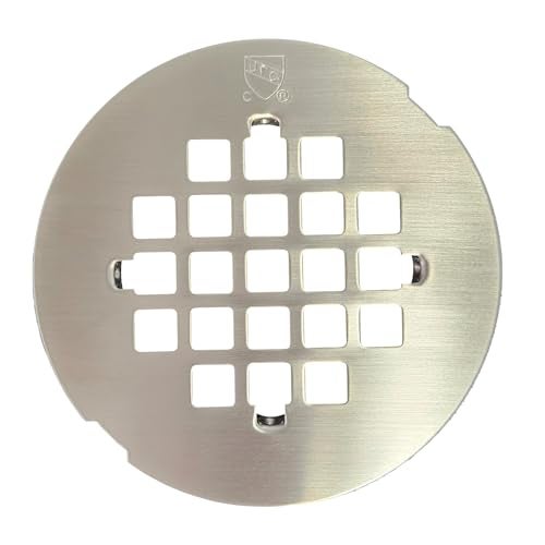 Westbrass D206P-07 2" No-Caulk PVC Compression Shower Drain with 4-1/4" Round Grid Cover, Satin Nickel - Image 3