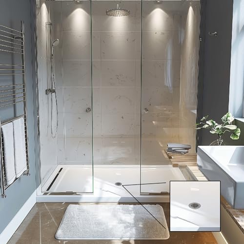 Westbrass D206P-07 2" No-Caulk PVC Compression Shower Drain with 4-1/4" Round Grid Cover, Satin Nickel - Image 5