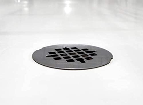 Westbrass D206P-07 2" No-Caulk PVC Compression Shower Drain with 4-1/4" Round Grid Cover, Satin Nickel - Image 4