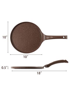 26Cm Swiss Granite Coating Crepe Pan, With Wooden Pole, Non-Stick, PFOA/PFOS/APEO Free, Dosa Pan, Pancake Flat Skillet Tawa, Griddlewith, Stay Cool Handle, Induction And Gas Compatible, Dishwasher Safe, Toffee Brown - pzsku/ZCB8B8B85A161A0DCDA86Z/45/_/1735289973/fd292303-31b7-4e93-801f-4c3f1015f75d