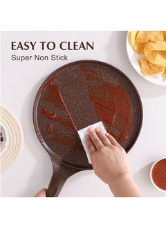 26Cm Swiss Granite Coating Crepe Pan, With Wooden Pole, Non-Stick, PFOA/PFOS/APEO Free, Dosa Pan, Pancake Flat Skillet Tawa, Griddlewith, Stay Cool Handle, Induction And Gas Compatible, Dishwasher Safe, Toffee Brown - pzsku/ZCB8B8B85A161A0DCDA86Z/45/_/1735289974/4f51fe77-7334-480f-9ee1-5773804fa5cb