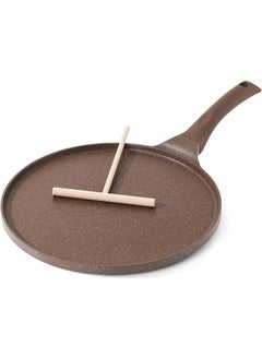 26Cm Swiss Granite Coating Crepe Pan, With Wooden Pole, Non-Stick, PFOA/PFOS/APEO Free, Dosa Pan, Pancake Flat Skillet Tawa, Griddlewith, Stay Cool Handle, Induction And Gas Compatible, Dishwasher Safe, Toffee Brown - pzsku/ZCB8B8B85A161A0DCDA86Z/45/_/1735290214/2611c8af-e925-4c36-8a8e-2a1d9dfed144