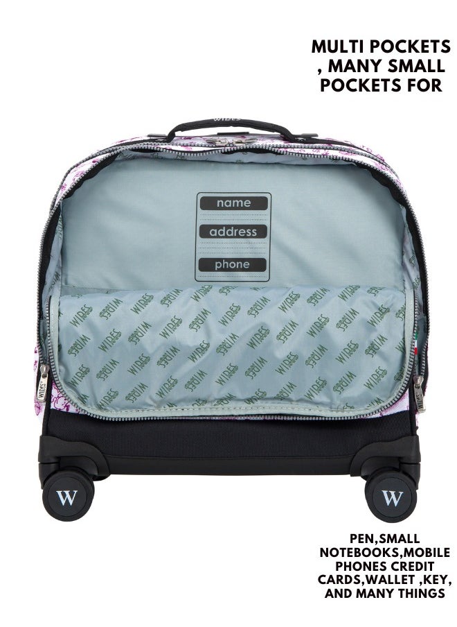 Wires 3 Piece Kids School Trolley Bag laptop compartment 8 Wheels With Lunch bag & Pencil Case  - Image 3