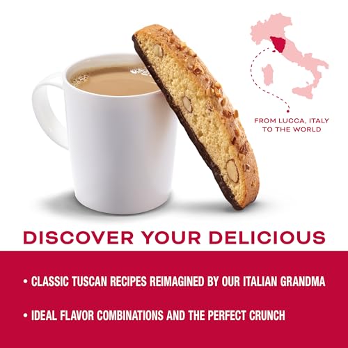 Nonni's Cioccolati Dark Chocolate Almond Biscotti Cookies – Individually Wrapped Italian Coffee Snack, Crunchy Twice-Baked, 21.5 oz Carton - Image 5