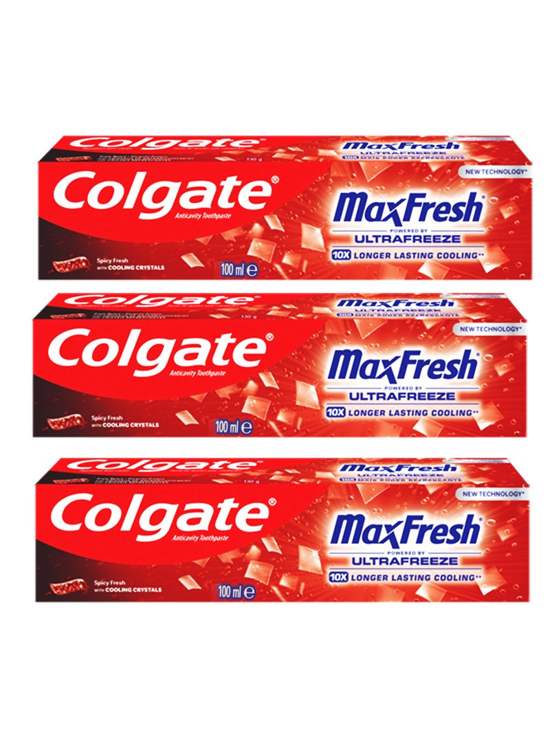 Colgate Pack Of 3 Max Fresh Spicy Toothpaste 100ml - Image 1