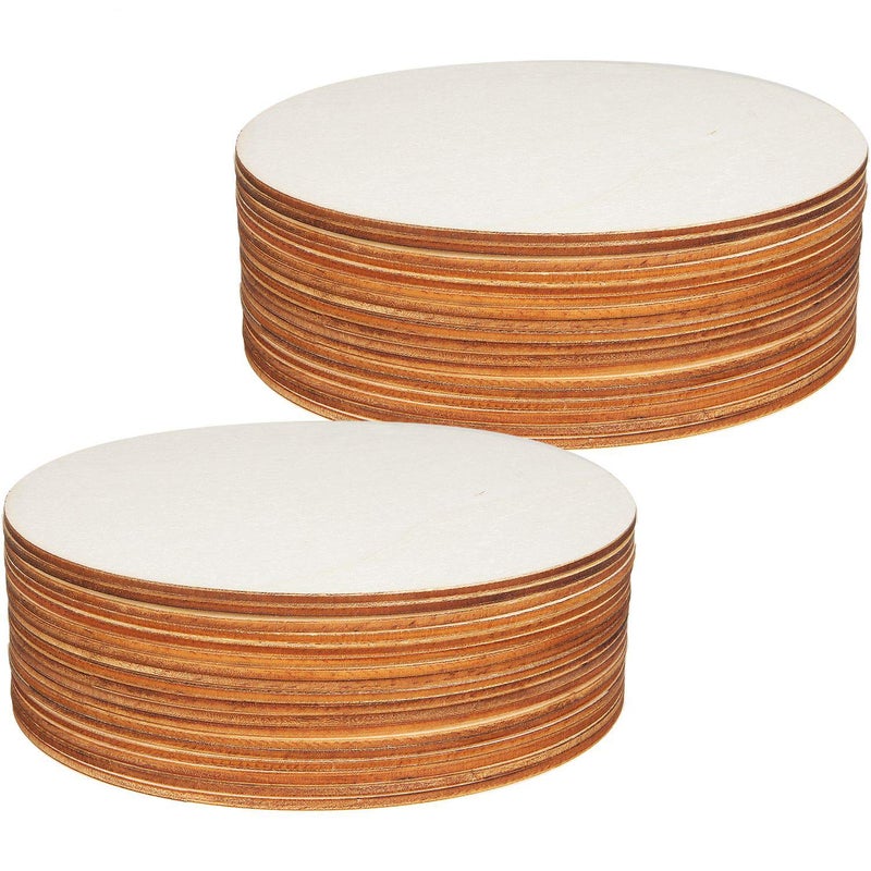 ZOEYES 50 Pcs 6 in Round Wood Circles for Crafts  18 Inch Thick Wood Roundsfor DIY Craft Project Decoration Laser Engraving