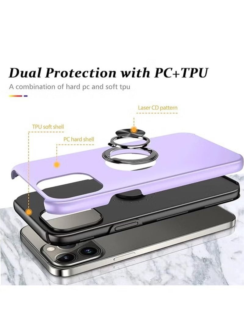 X-level iPhone 15 Pro Max Case Cover With Finger Ring Military Grade Metal Stand Kickstand [Support Magnetic Car Holder] Phone Comfortable Hold Feeling Anti-scratch Shockproof Back Cover For 15 Pro Max  - Image 5