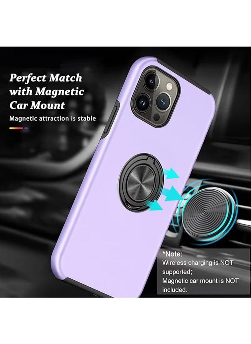 X-level iPhone 15 Pro Max Case Cover With Finger Ring Military Grade Metal Stand Kickstand [Support Magnetic Car Holder] Phone Comfortable Hold Feeling Anti-scratch Shockproof Back Cover For 15 Pro Max  - Image 4