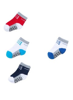 Generic Soft and Safe Socks for Newborns’ Skin – 4 Cheerful Pieces! (Multi-colored)  - Image 1