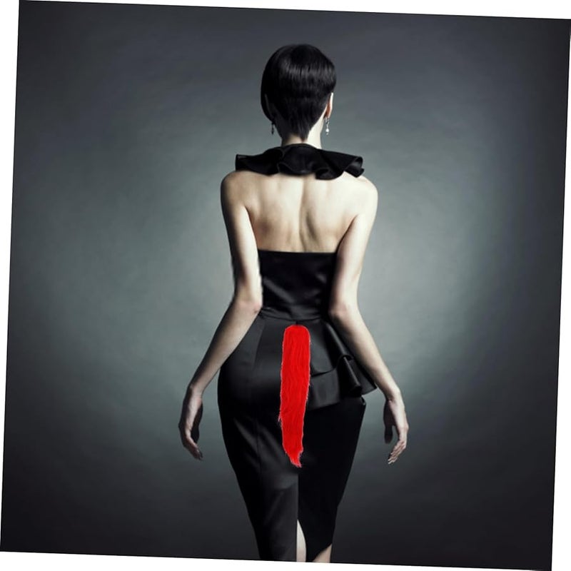 Red Faux Fur Animal Tail Costume Accessory For Party Cosplay Wolf - Image 4