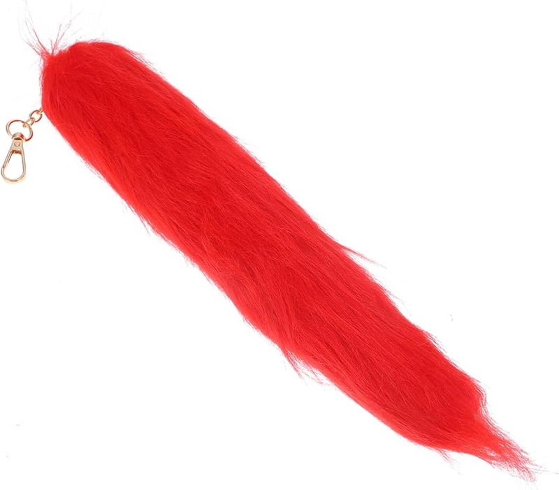 Red Faux Fur Animal Tail Costume Accessory For Party Cosplay Wolf - Image 2