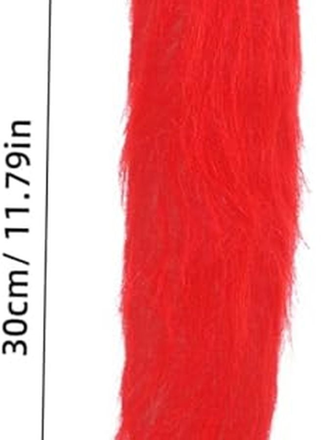 Red Faux Fur Animal Tail Costume Accessory For Party Cosplay Wolf - Image 3