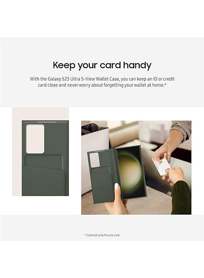 عام متوافق مع حافظة هاتف Samsung Galaxy S23 Ultra/S23 Plus/S23 S-View، حافظة بطاقات، نافذة شفافة قابلة للمس بالأصبع - Image 5