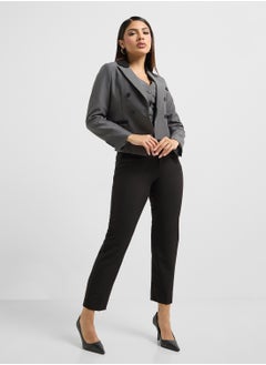 ELLA Cropped Blazer With Contrast Trim  - Image 4
